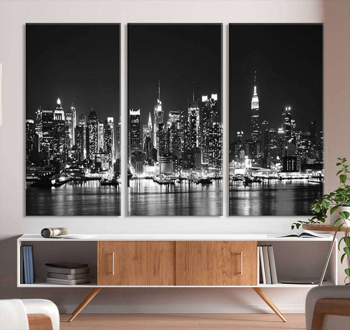 Wall Art NEW YORK Impressions sur toile Gratte-ciel de New York en noir et blanc