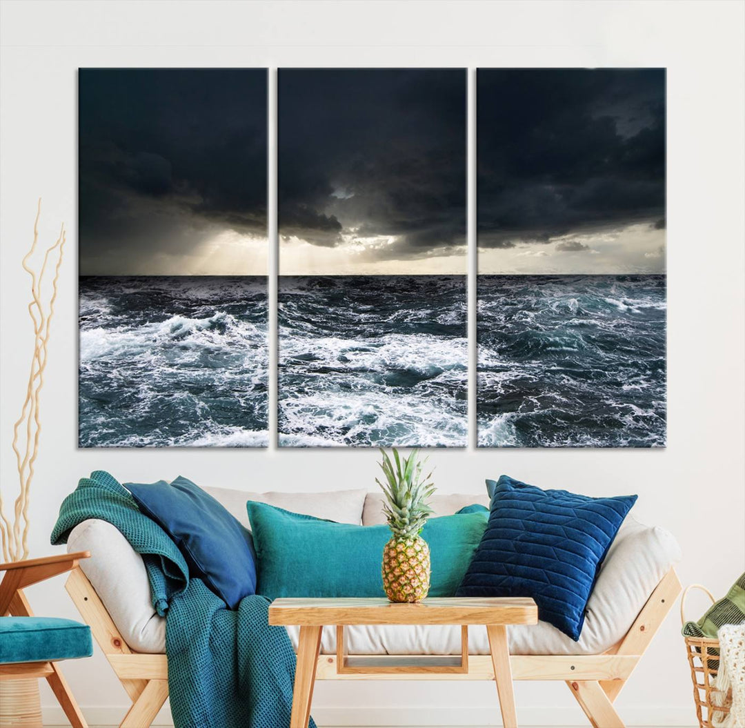 Ocean and Storm Canvas Art Print Hanging Great Print Ocean and