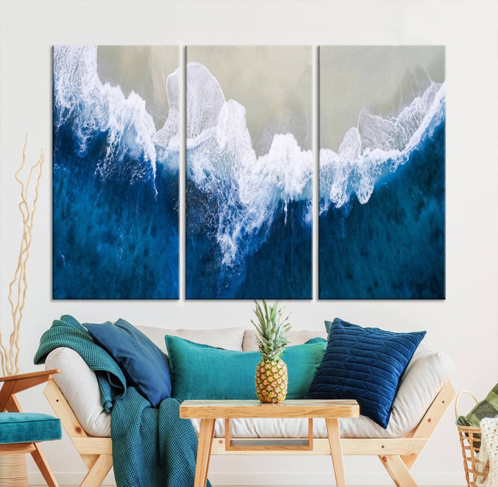 Beautiful Aerial Beach Canvas Wall Art