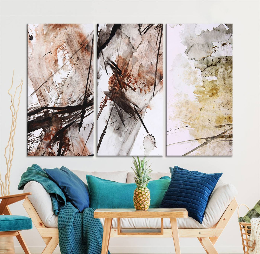 Vintage Grunge Abstract Canvas Wall Art