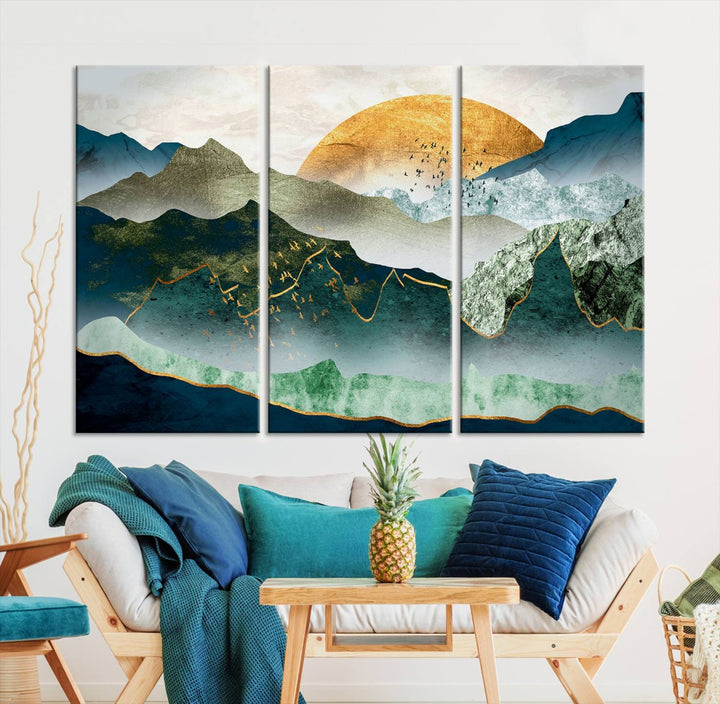 Cheering Sunrise Abstract Painting Canvas Art Print Abstract Landscape Wall Art