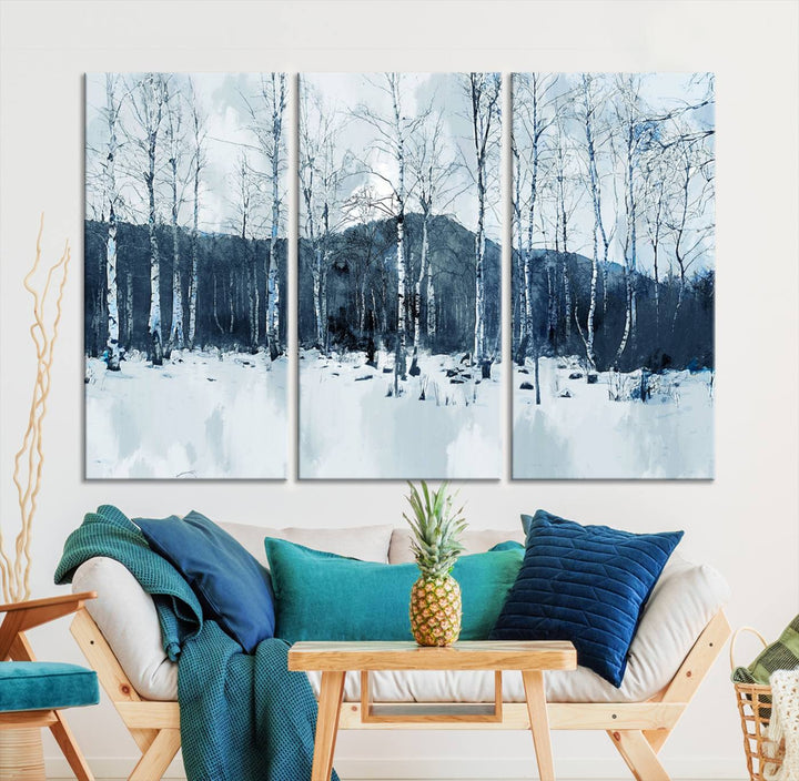 Impression d’art sur toile de forêt d’hiver à couper le souffle Multi Panel Forest Art Winter Photograph Art