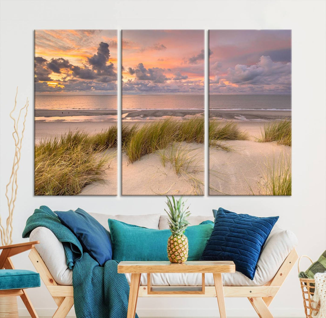 Beach Wall Art Canvas Print Sunset Artwork Print Coastal Wall Art