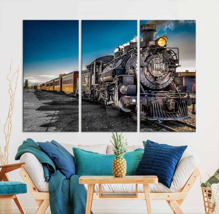 Art mural de train Impression sur toile