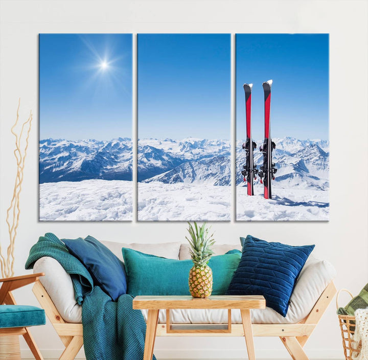 Ski Season Snow Wall Art Canvas Print