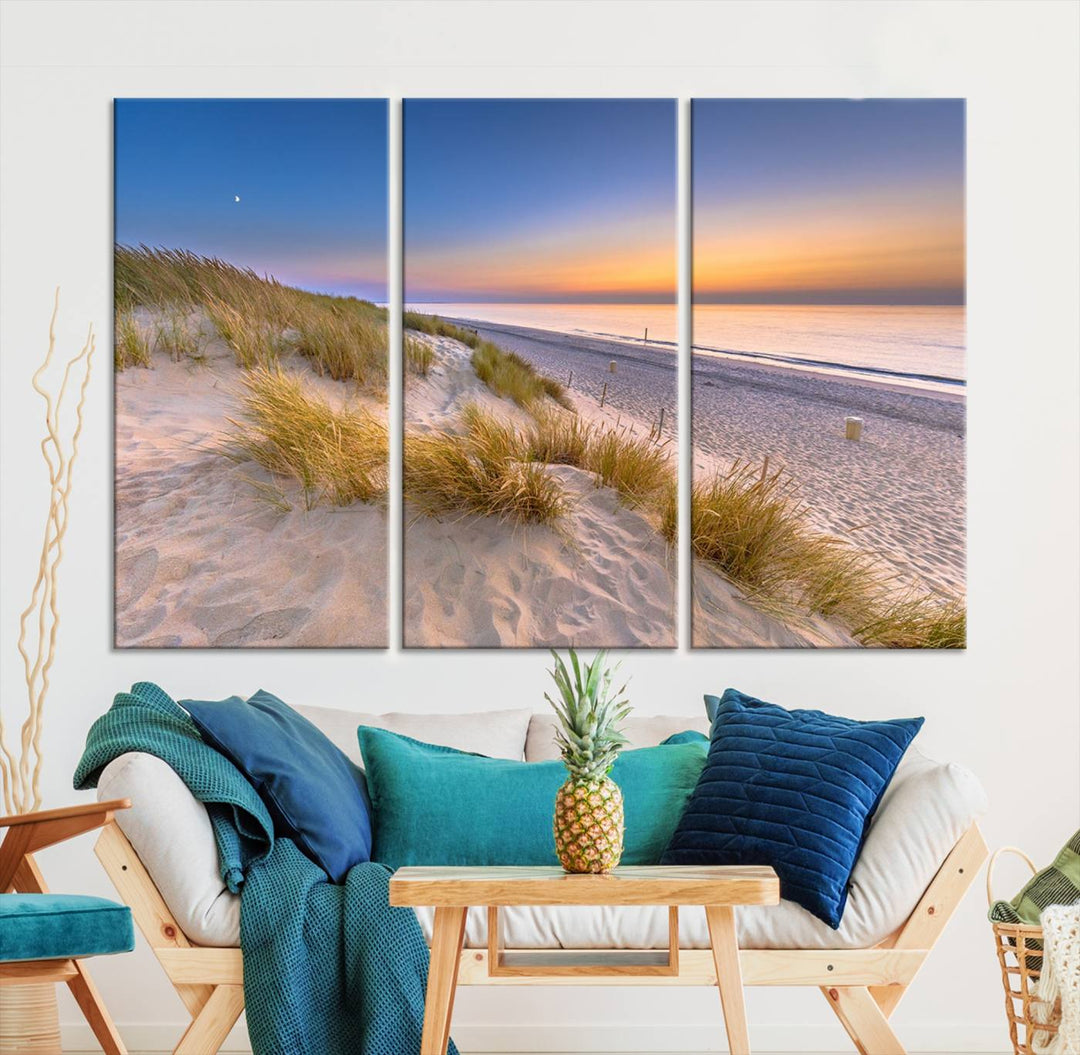 Sunrise On The Beach Wall Art Canvas Print