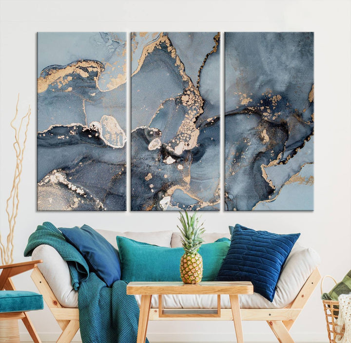 Multipanel Marble Fluid Effect Wall Art Abstract Canvas Wall Art Print