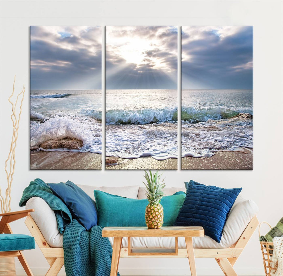 Sunset At The Beach Wall Art Canvas Print 