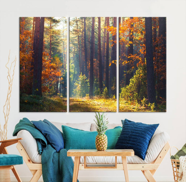 Forêt Sunshine Wall Art Impression sur toile