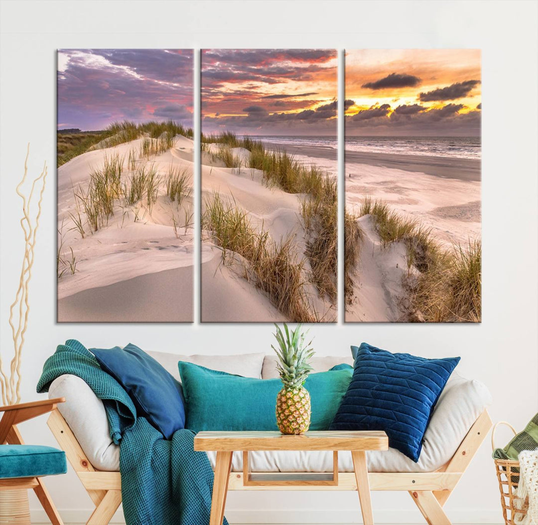 Sunrise On The Beach Wall Art Canvas Print