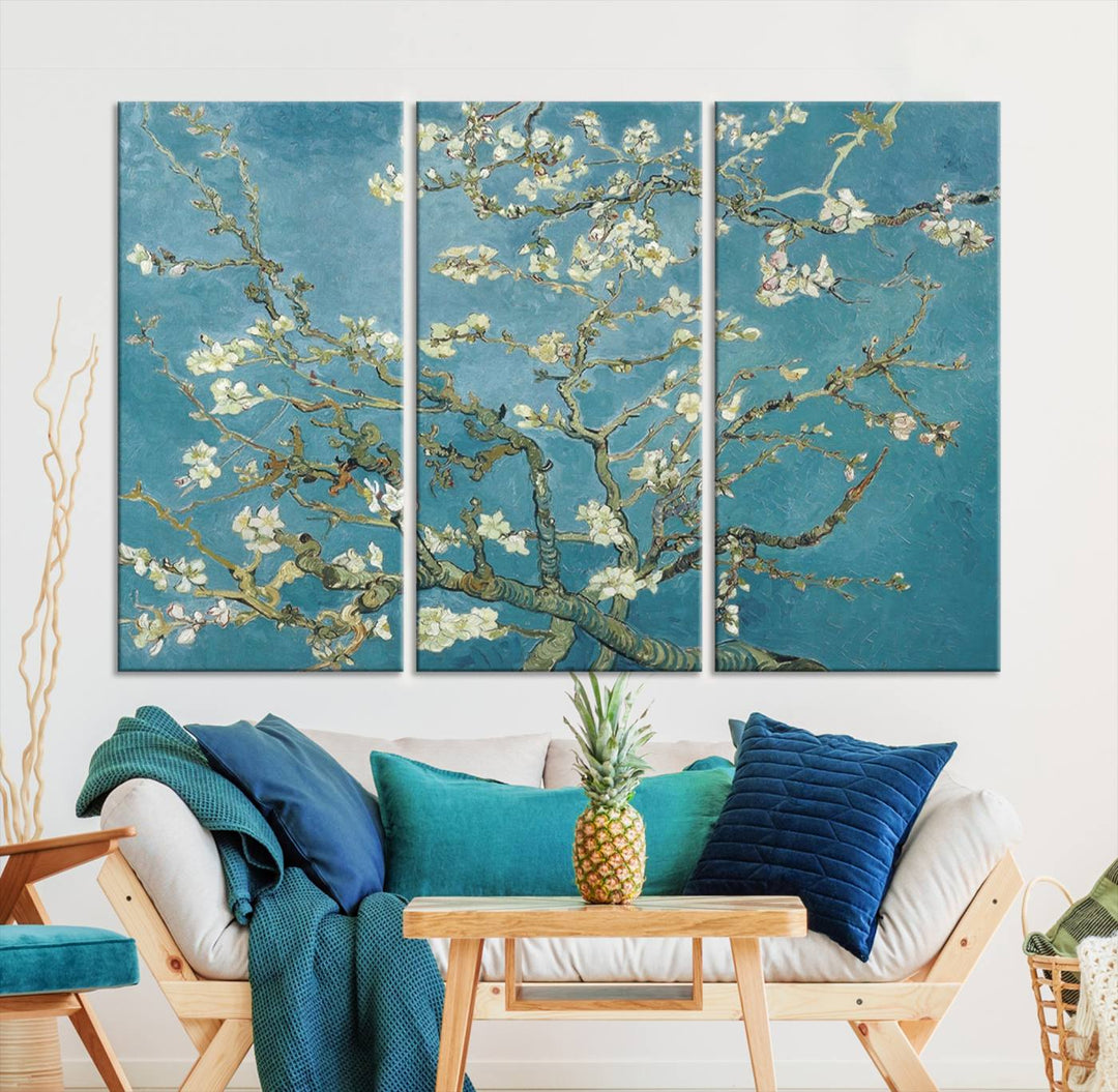 Art mural abstrait en fleurs d'amandier de Vincent Van Gogh Impression sur toile