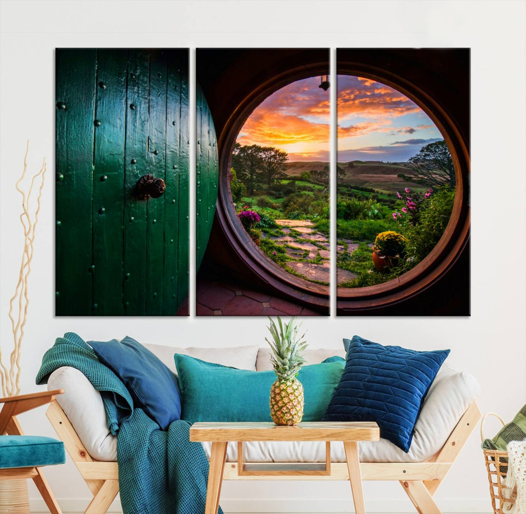 Hobbit Hole canvas Bag End decor Bag End wall art Movie art Playroom