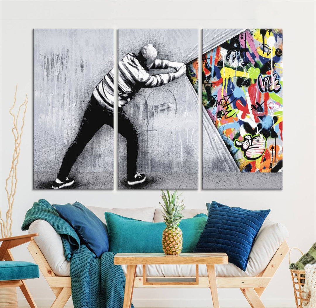 Graffiti canvas wall art Street art print Urban art Graffiti poster canvas art Street art wall decor Abstract art