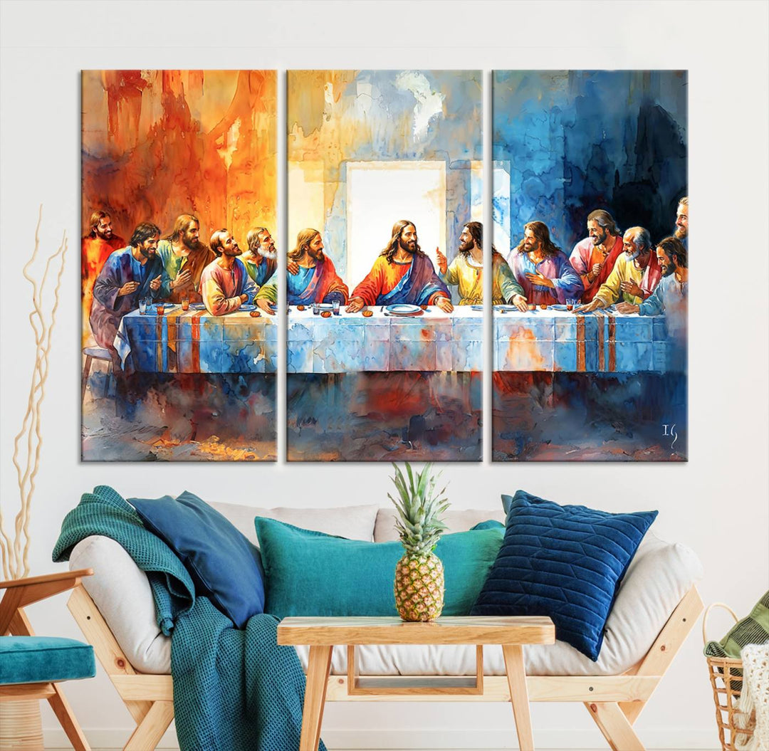 Abstract Waterolor The Last Supper Wall Art