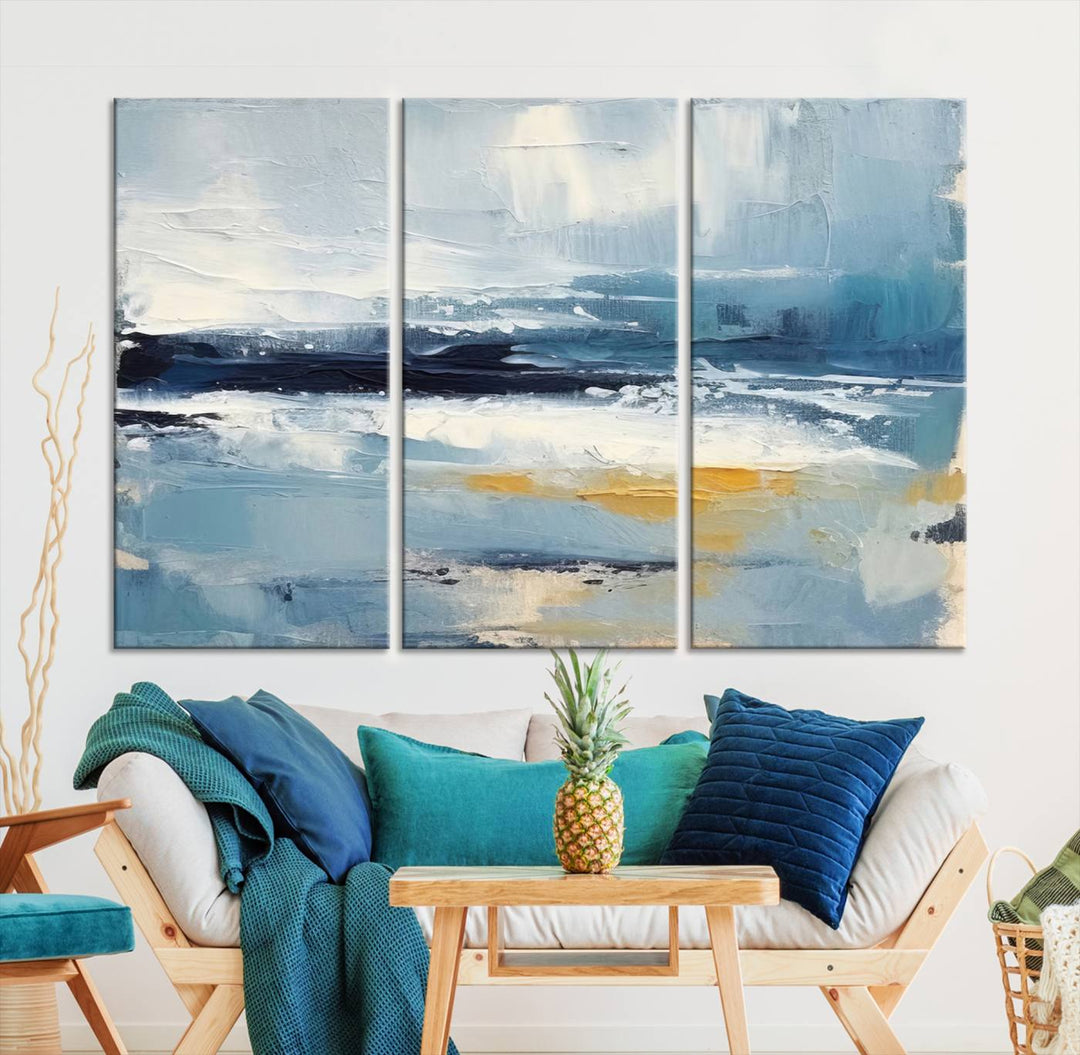 Blue Abstract Wall Art Canvas Print