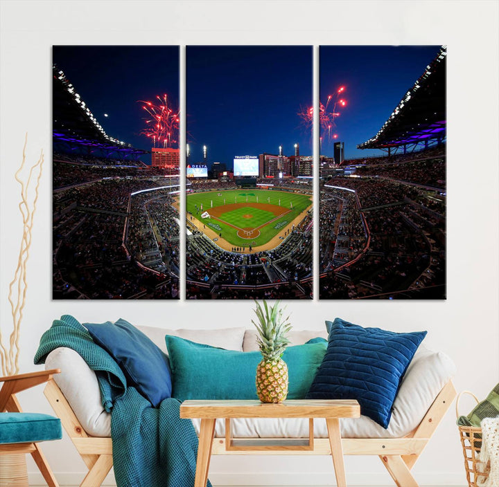 Atlanta Braves Baseball Team Print - Truist Park Stadium Wall Art Canvas Print