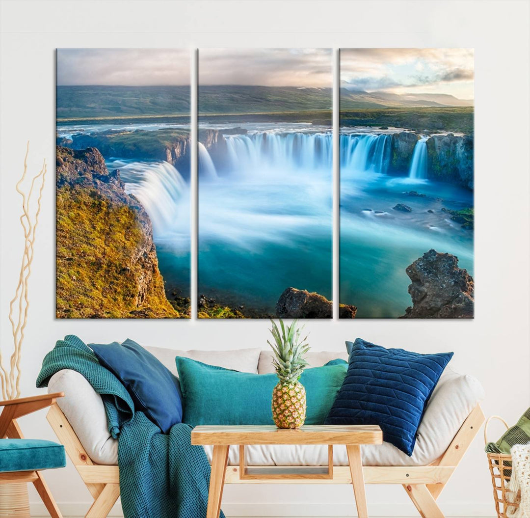 Wall Art Waterfall Canvas Print Grand Waterfall on a Plain