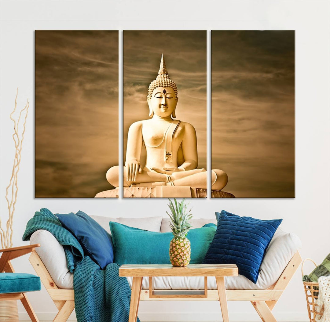 Reclining Buddha Statue Canvas Print 