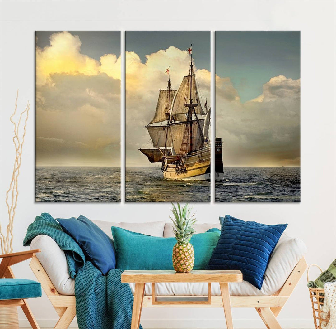 Wall Art English War Ship Canvas Print