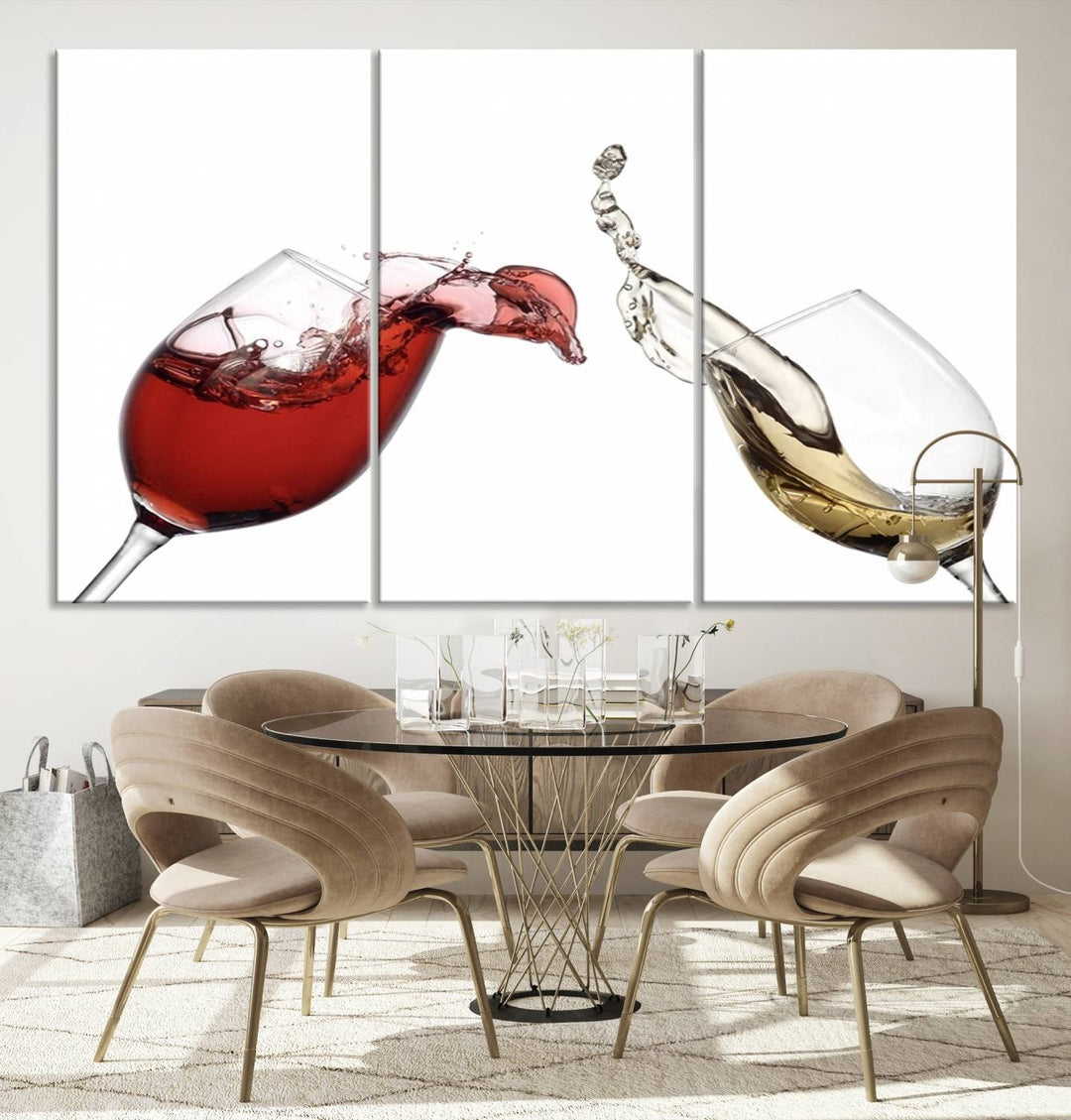 Red and White Wine in Glass Canvas Print