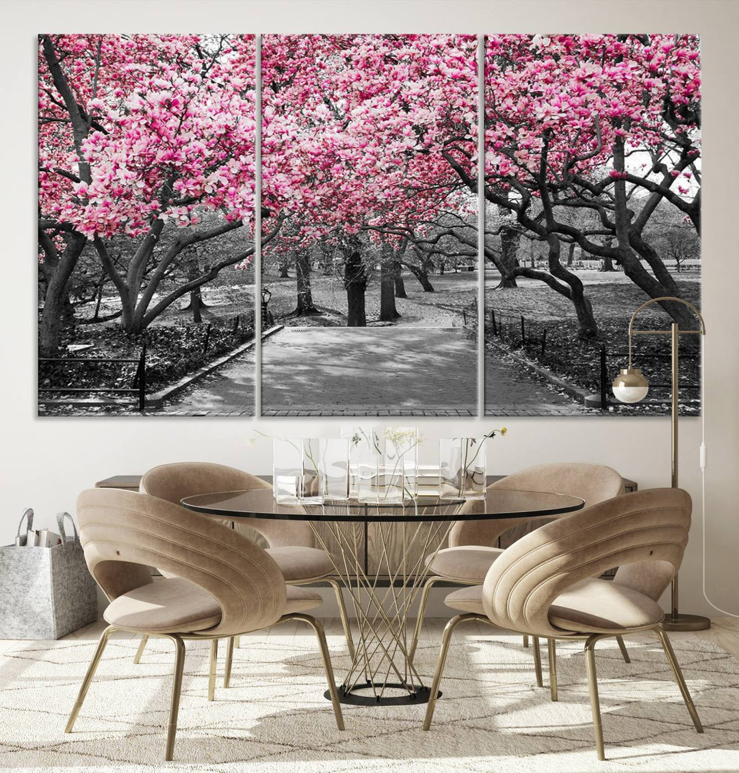 Art mural d’arbres roses Impression sur toile