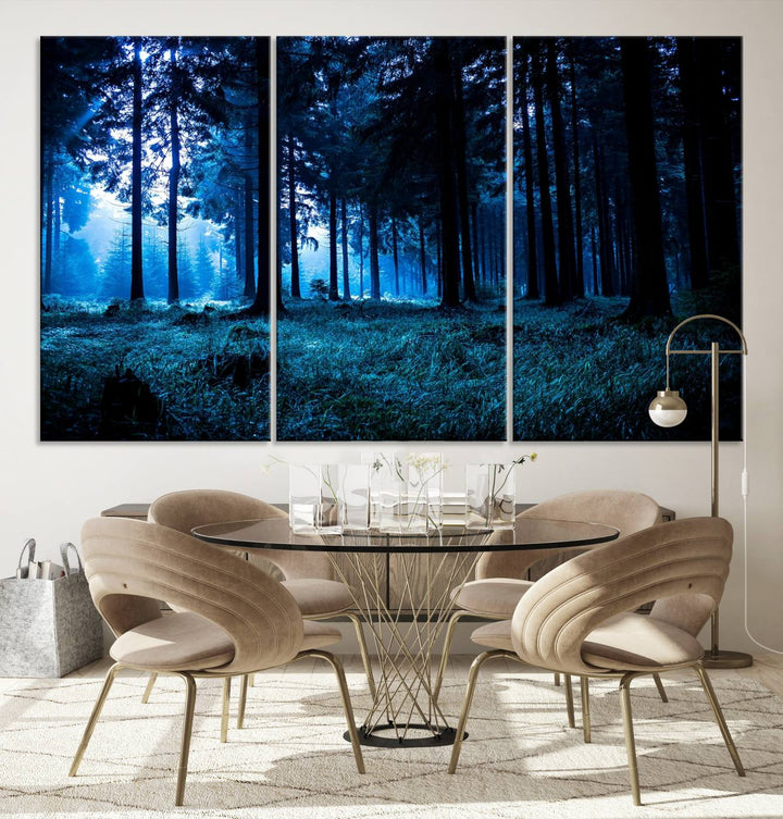 Mystic Dark Forest Wall Art Forest Canvas Print