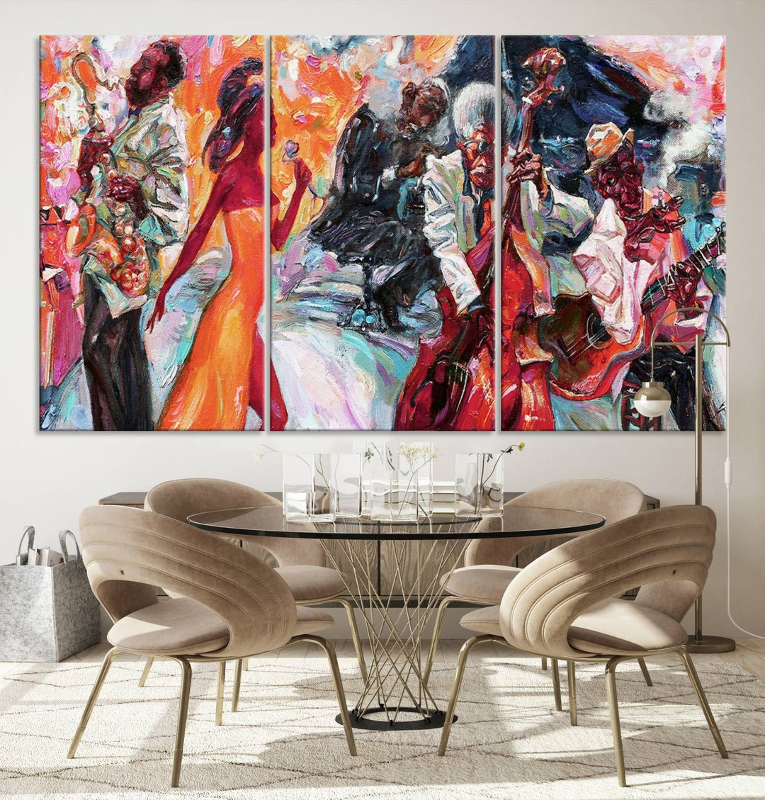 Fantastique abstrait Jazz Band musique toile impression murale