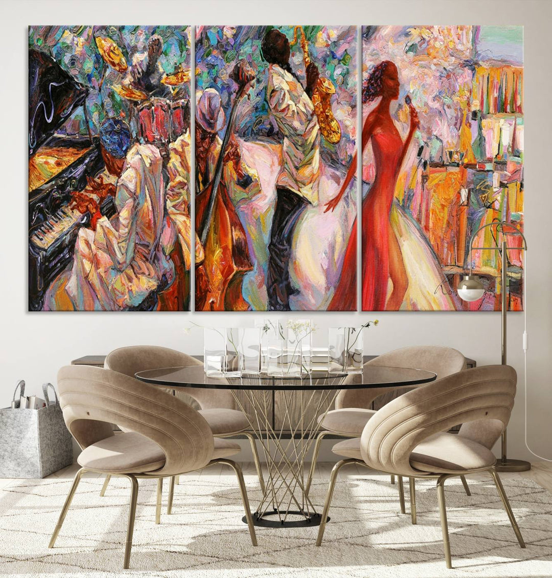 Art mural abstrait de musicien de jazz afro-américain Impression sur toile