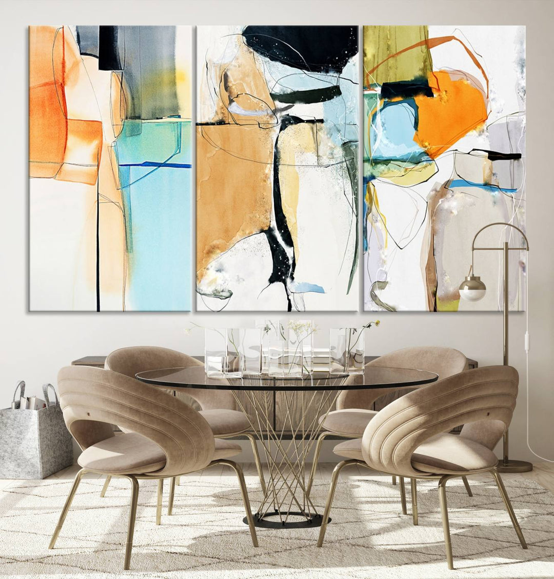 Contemporary Abstract Canvas Wall Art Print Abstract