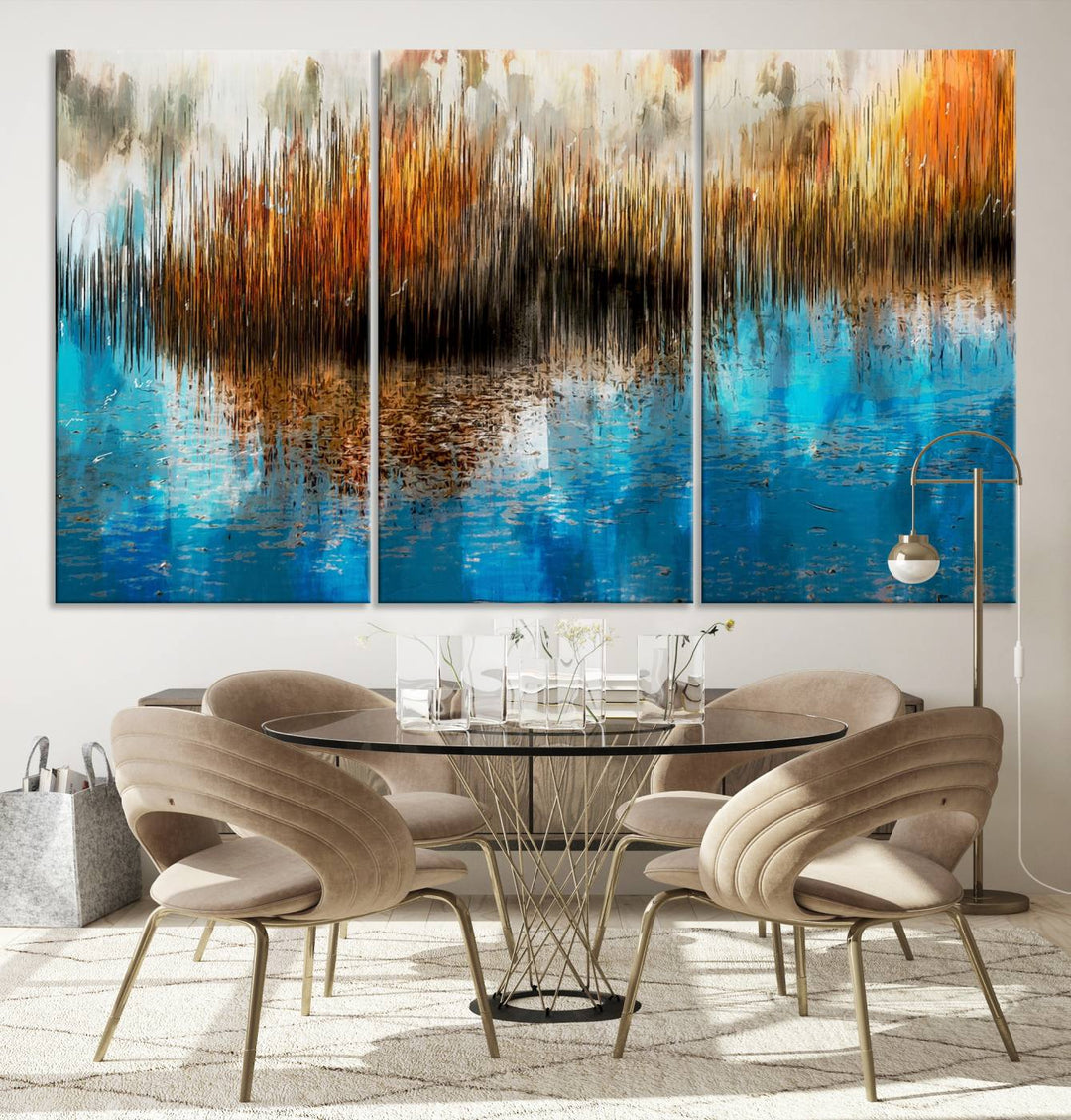 Restful Landscape Art Abstract Lake Canvas Print Wall Art