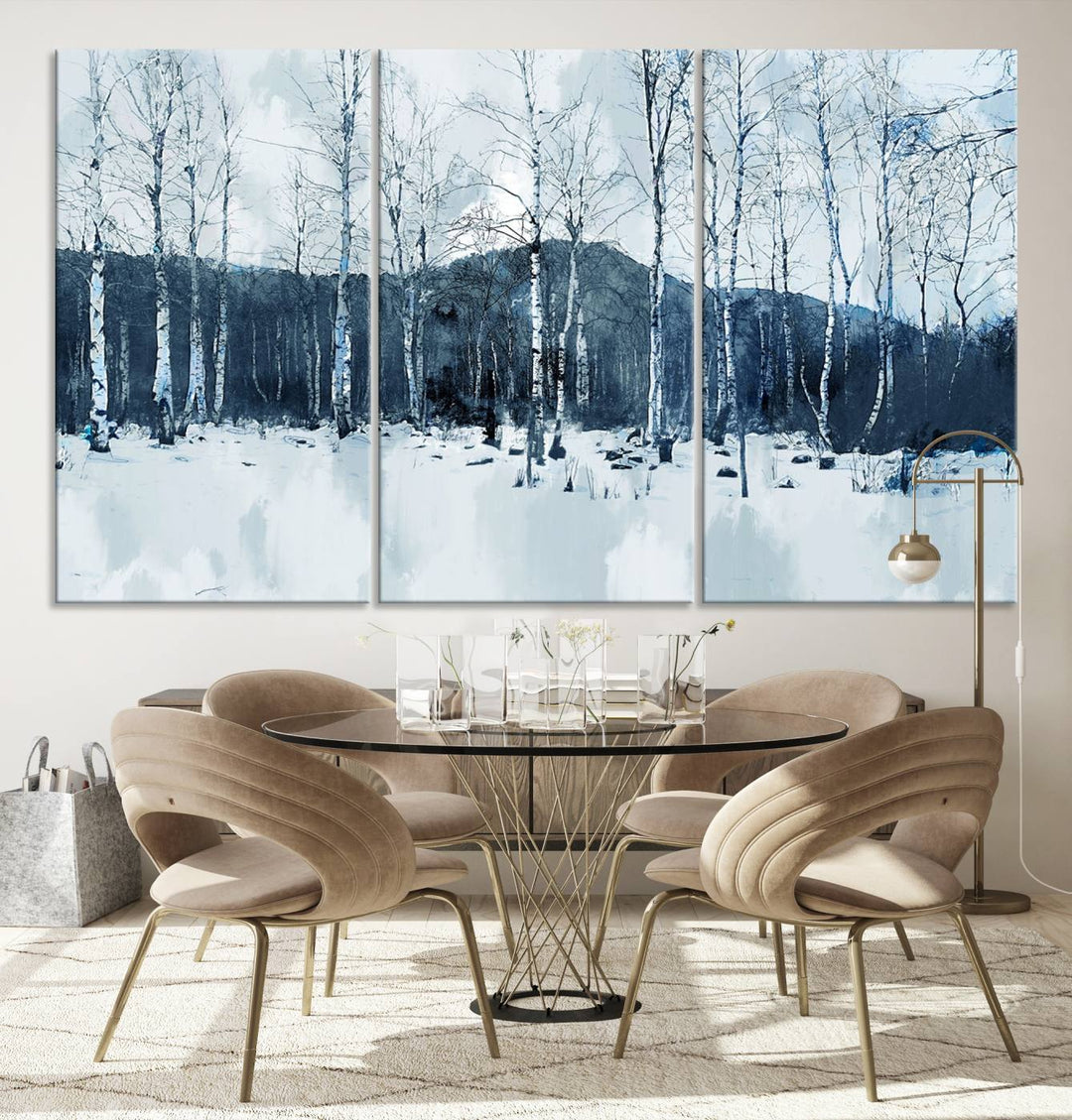 Impression d’art sur toile de forêt d’hiver à couper le souffle Multi Panel Forest Art Winter Photograph Art