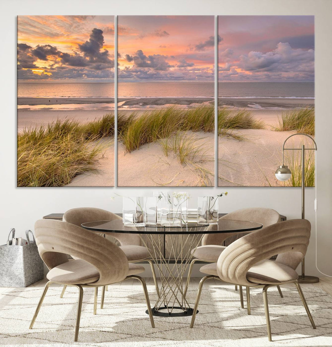 Beach Wall Art Canvas Print Sunset Artwork Print Coastal Wall Art