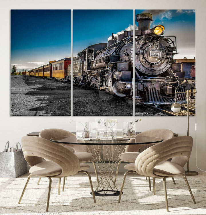 Art mural de train Impression sur toile