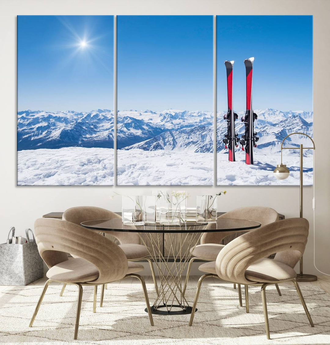 Ski Season Snow Wall Art Canvas Print