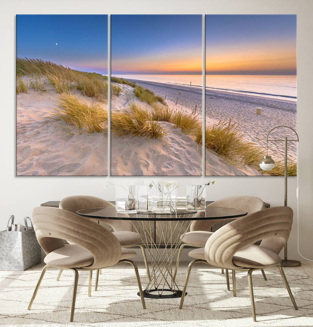 Sunrise On The Beach Wall Art Canvas Print