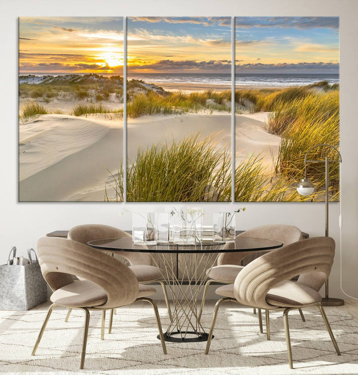 Lever de soleil sur la plage - Impression sur toile