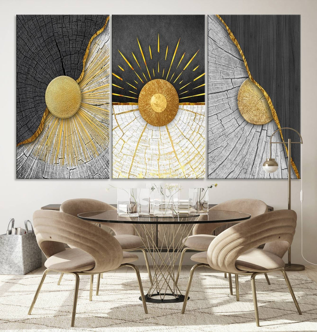 Minimal Style 3 Panel Abstract Wall Art Canvas Print 