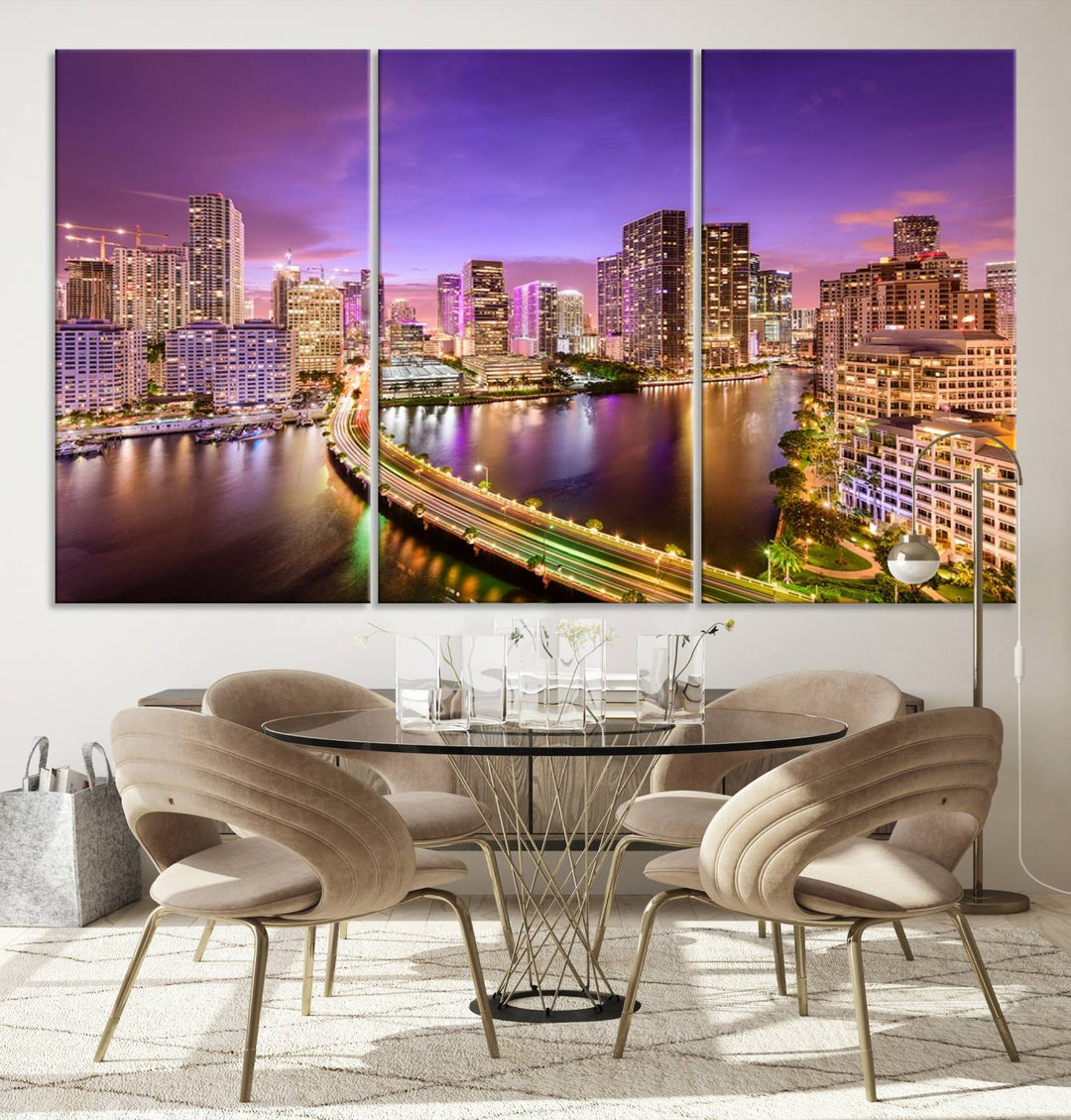 Miami City Wall Art Canvas Print 