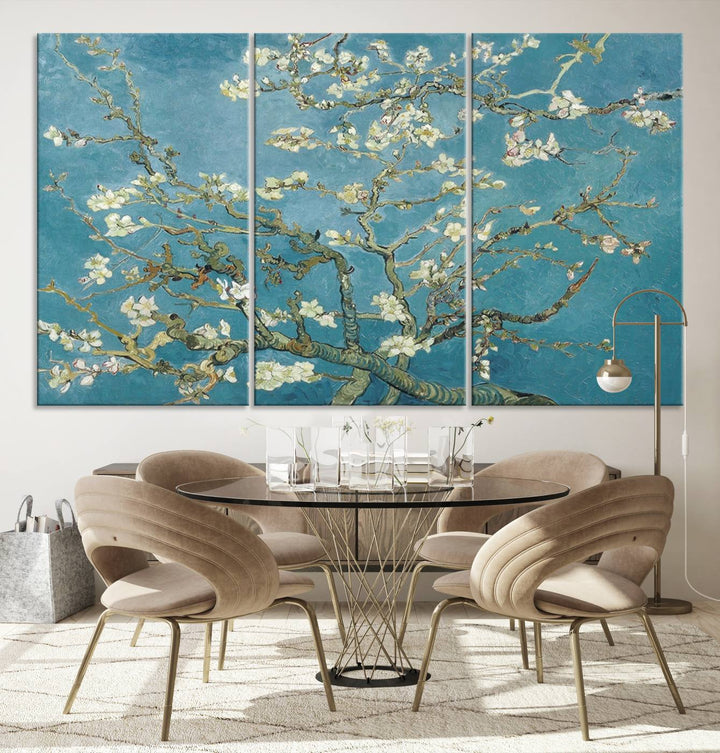 Art mural abstrait en fleurs d'amandier de Vincent Van Gogh Impression sur toile