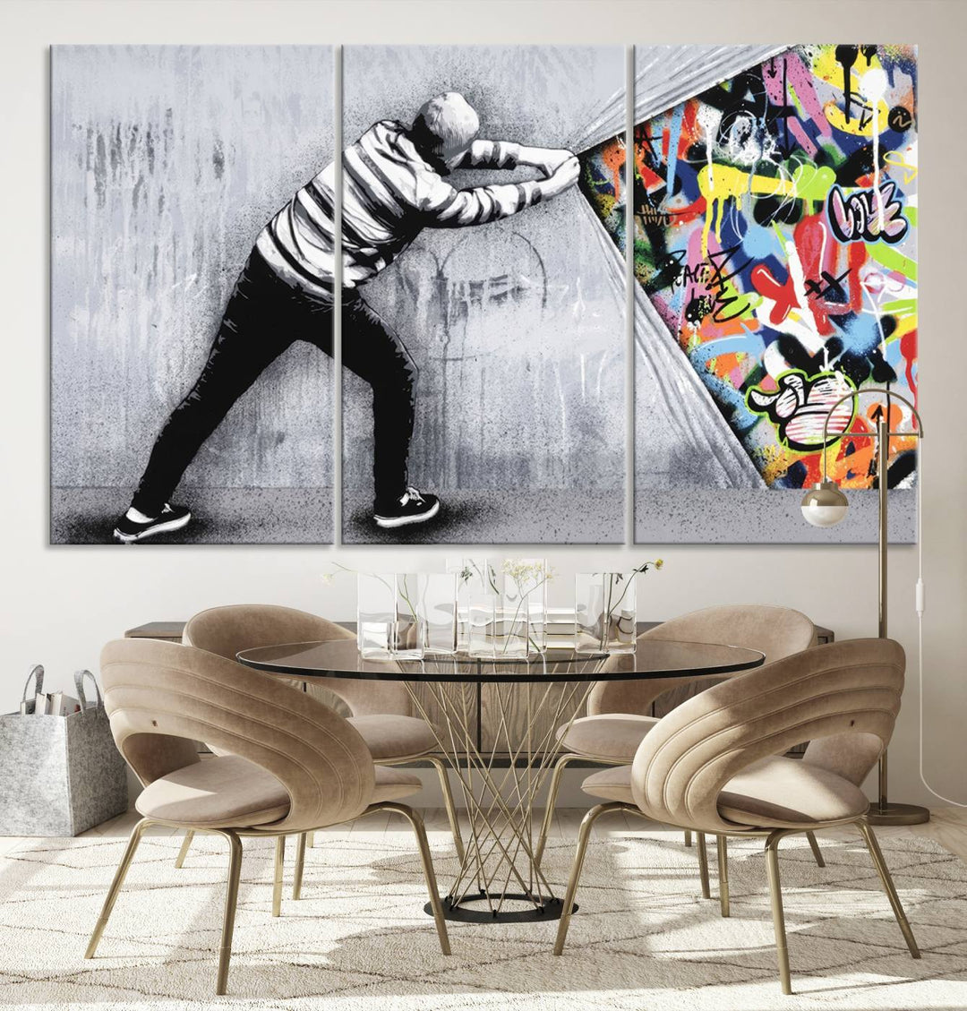 Graffiti canvas wall art Street art print Urban art Graffiti poster canvas art Street art wall decor Abstract art