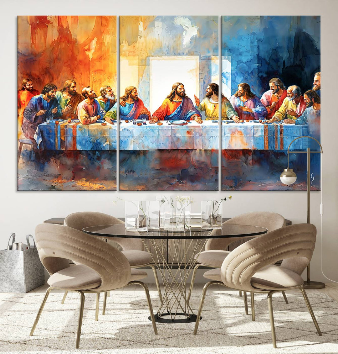 Abstract Waterolor The Last Supper Wall Art