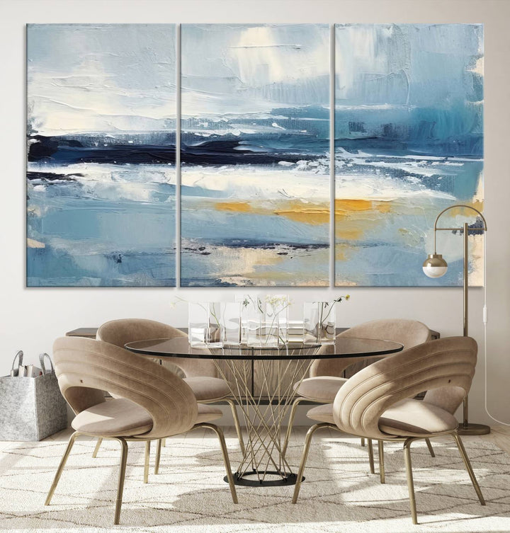 Blue Abstract Wall Art Canvas Print