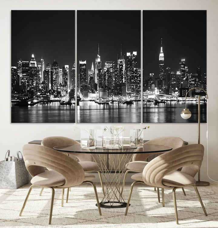 Wall Art NEW YORK Impressions sur toile Gratte-ciel de New York en noir et blanc