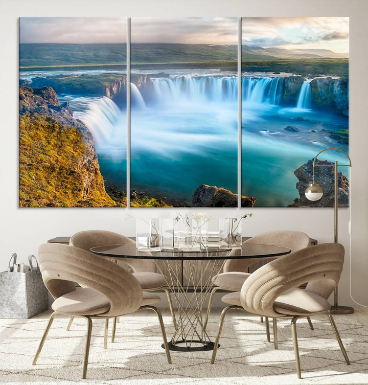 Wall Art Waterfall Canvas Print Grand Waterfall on a Plain