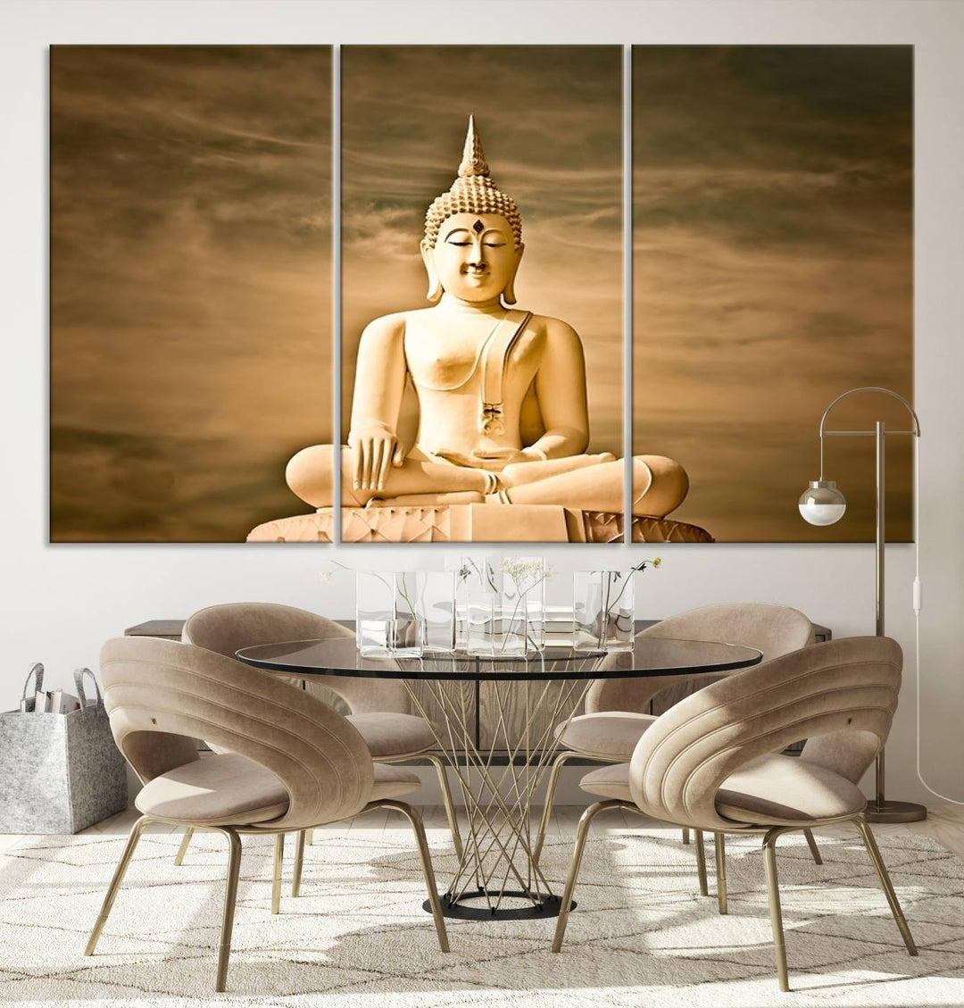 Reclining Buddha Statue Canvas Print 