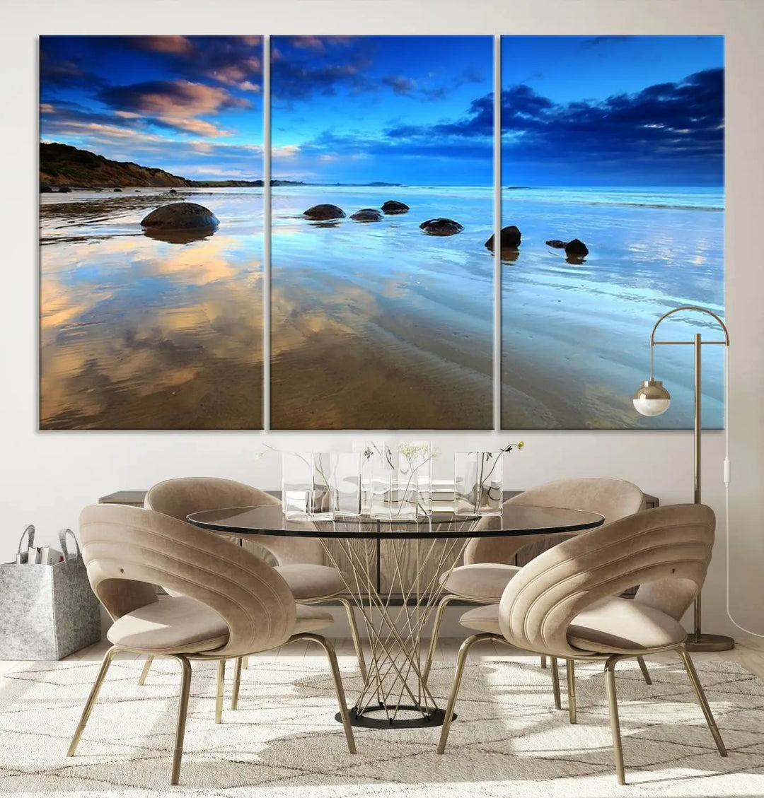 Wonderful Beach Landscape with Mountain Canvas Print 