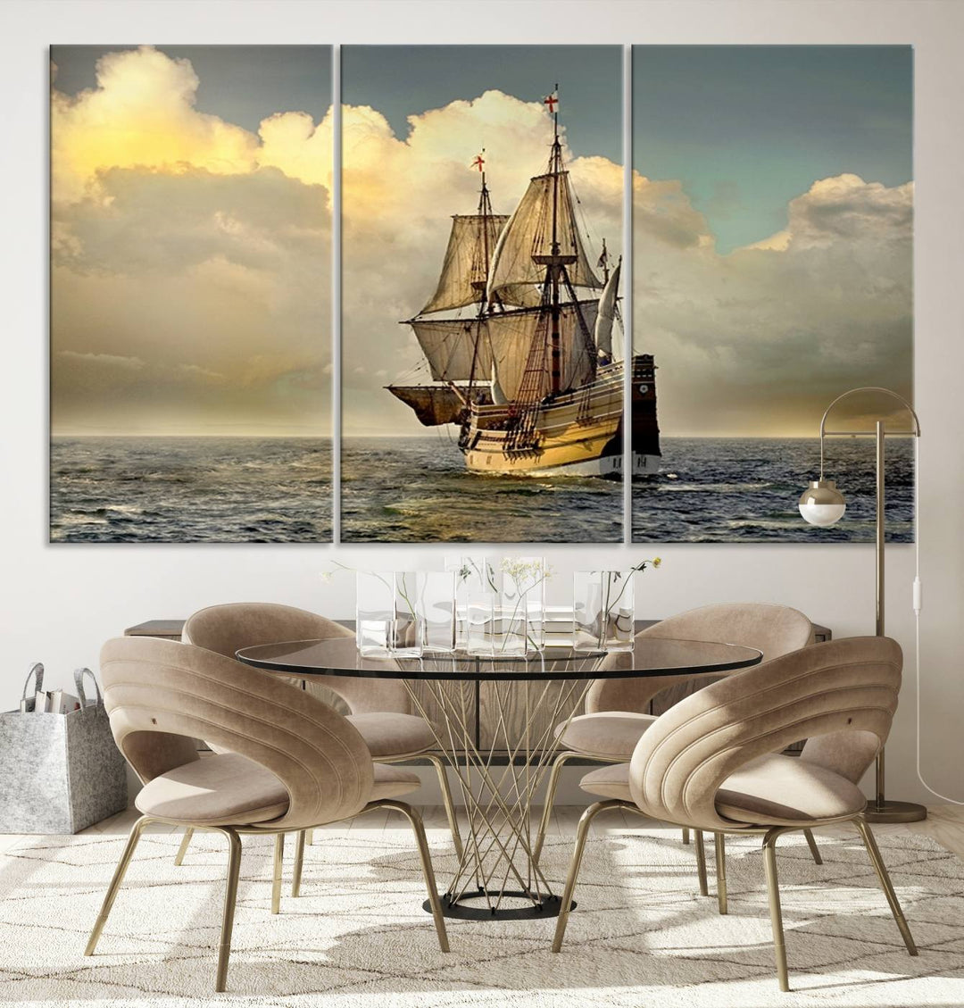 Wall Art English War Ship Canvas Print