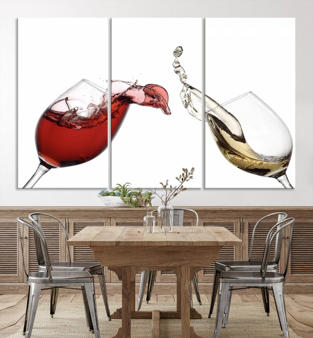 Red and White Wine in Glass Canvas Print