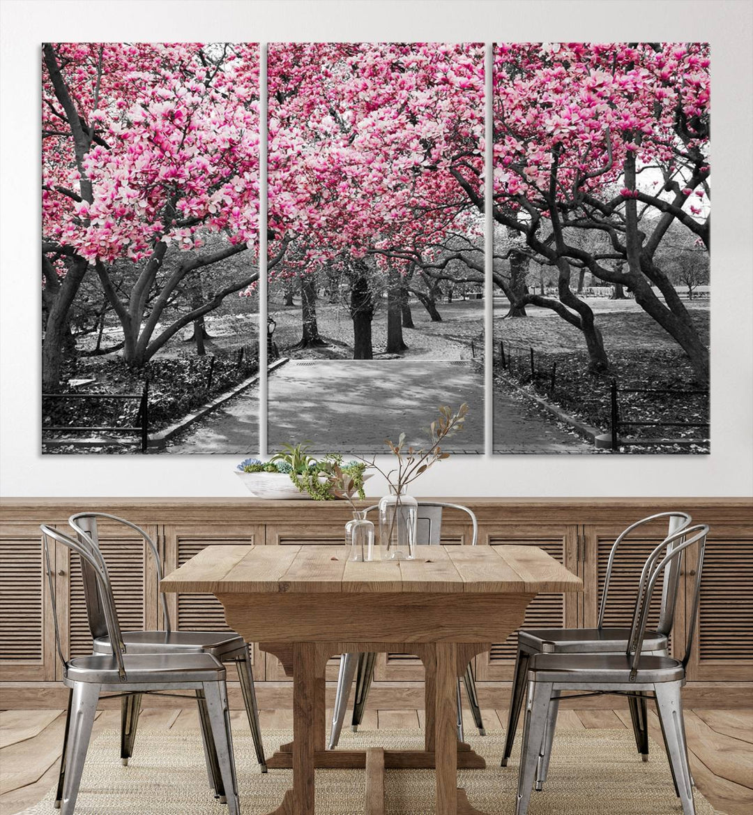 Art mural d’arbres roses Impression sur toile