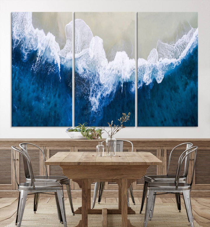 Beautiful Aerial Beach Canvas Wall Art